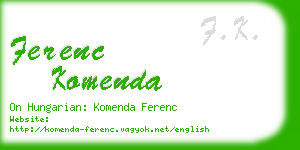 ferenc komenda business card